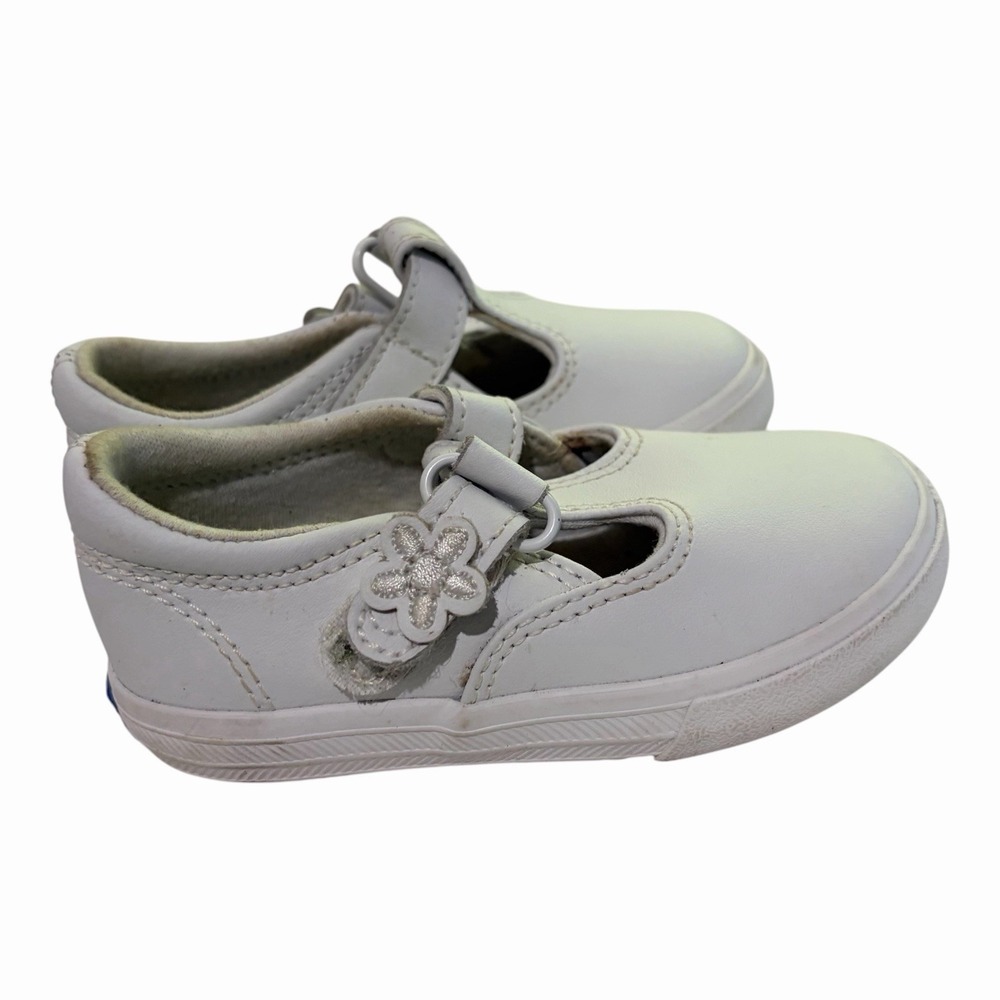 Keds Toddler Girls Size 6 Leather Mary Jane White Shoes Daphne T Strap Classic